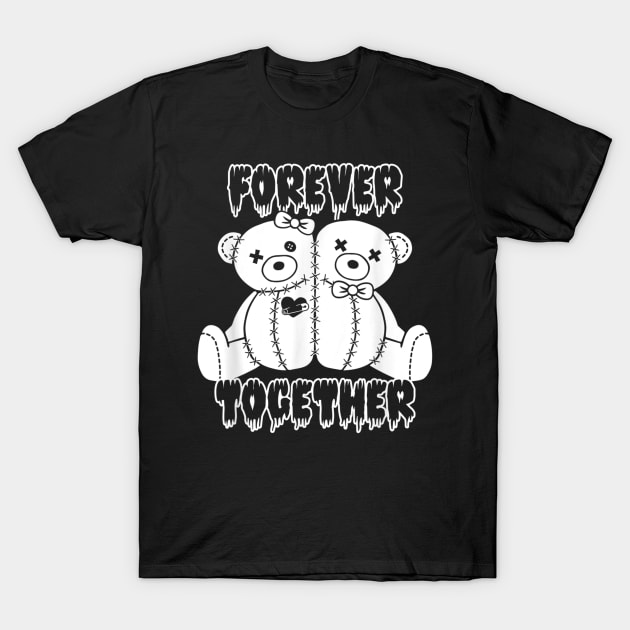 Forever Together Stuffed Animal Bear Couple Sewn Stitches T-Shirt by zwestshops